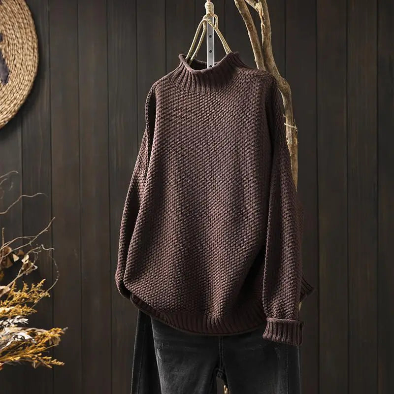 Ruth | Relaxed Mock Neck Knit Sweater