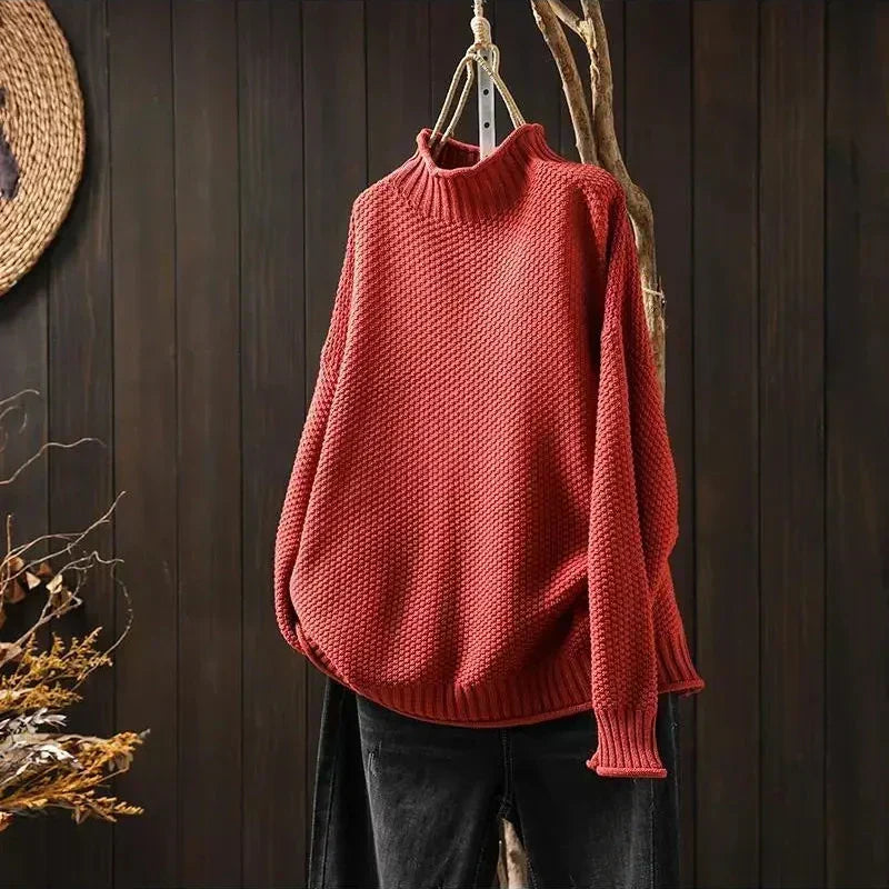 Ruth | Relaxed Mock Neck Knit Sweater