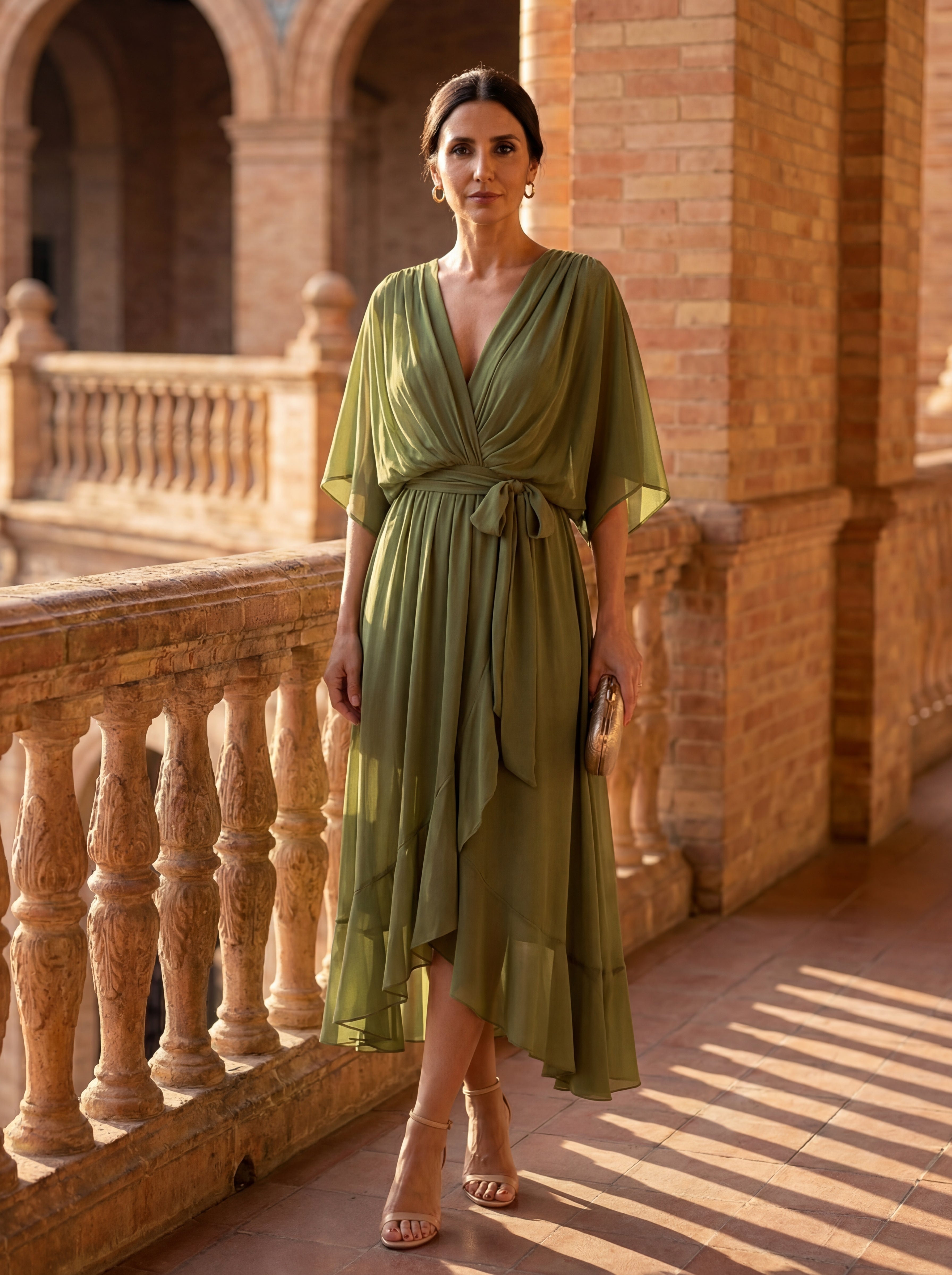 ELVENA™ | V-Neck Midi Dress