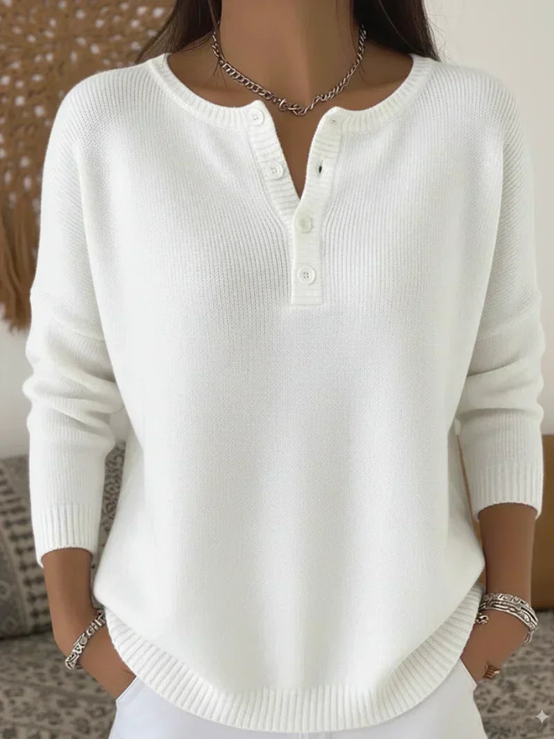 Demi | Henley Button-Up Sweater