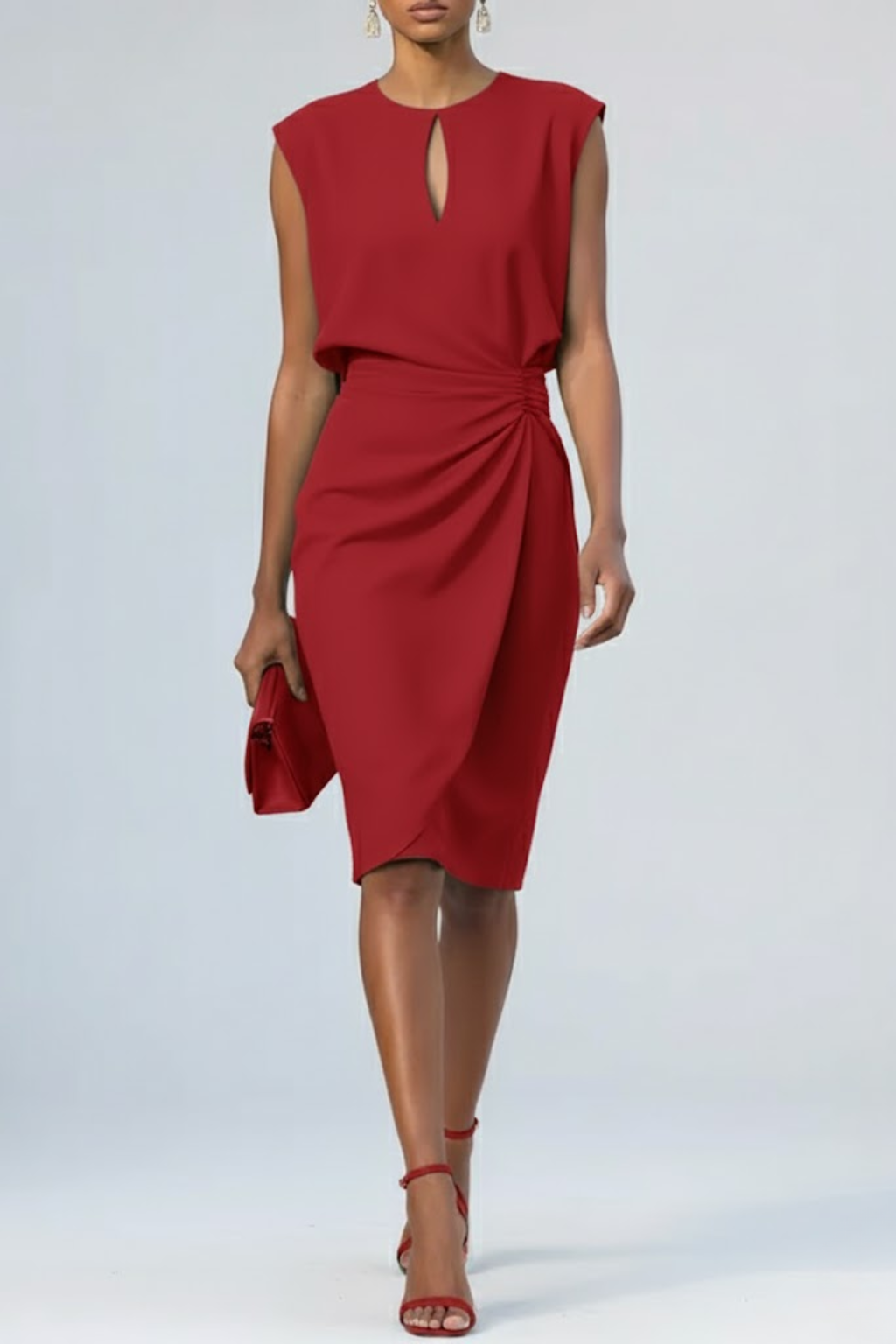 ELVENA™ | Draped Midi Dress