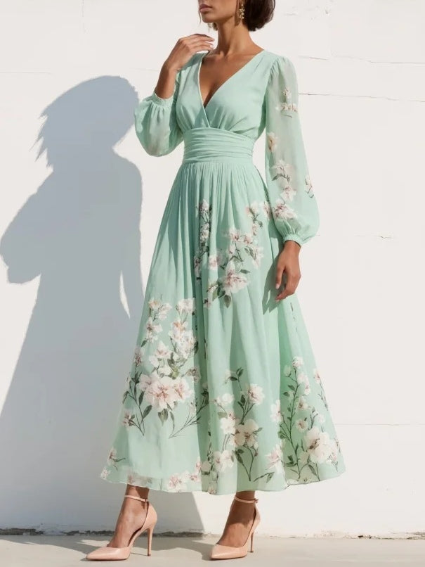 ELVENA™ | Puff Sleeve Midi Dress