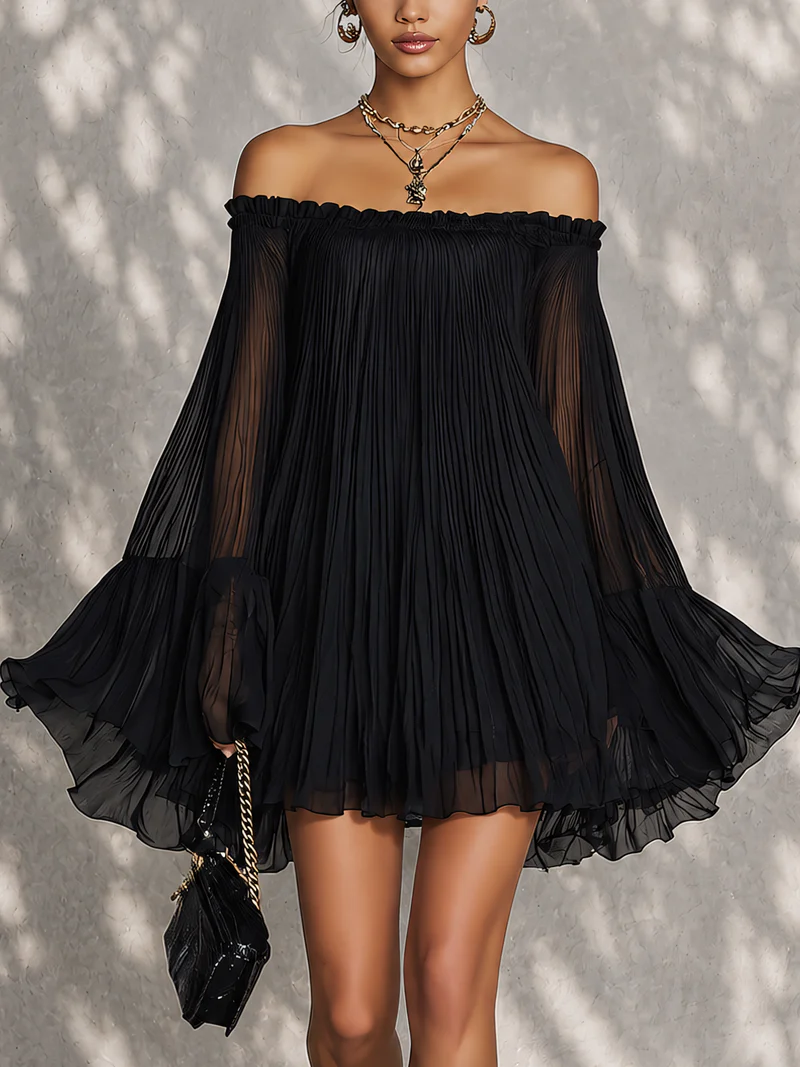 Ava | Off-Shoulder Bell-Sleeve Mini Dress
