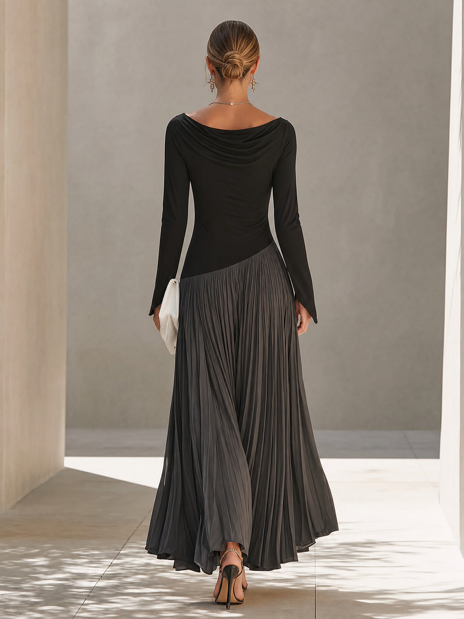 Vera | Two-Tone Draped Maxi Dress