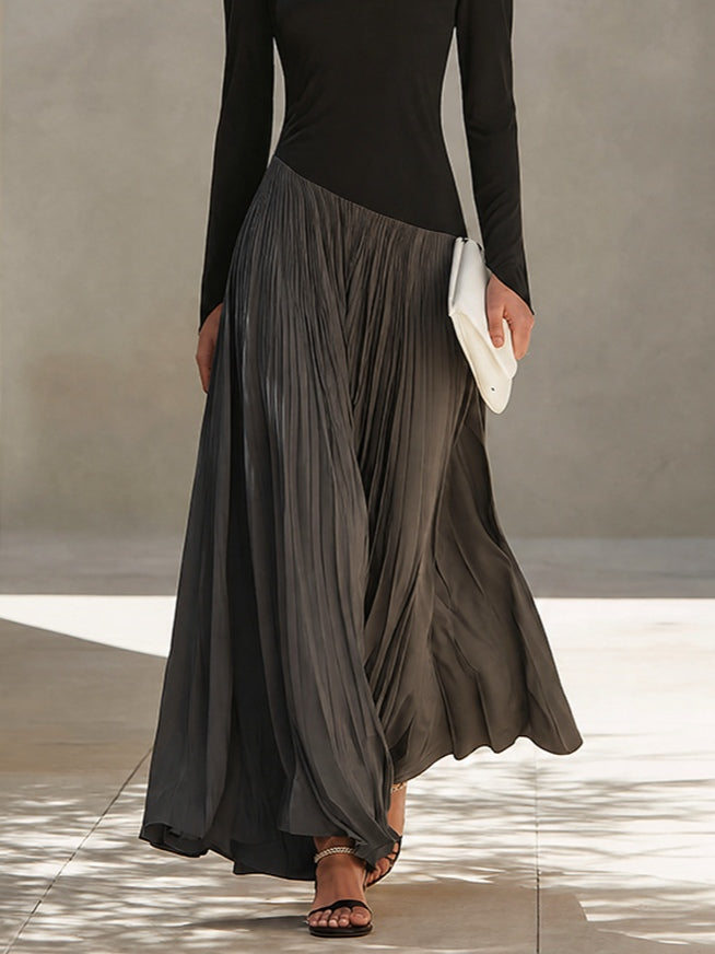 Vera | Two-Tone Draped Maxi Dress