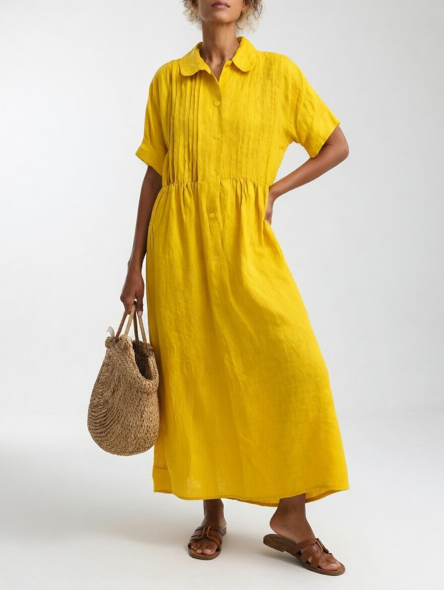 Lysandra | Flowy Cotton Shirt Dress