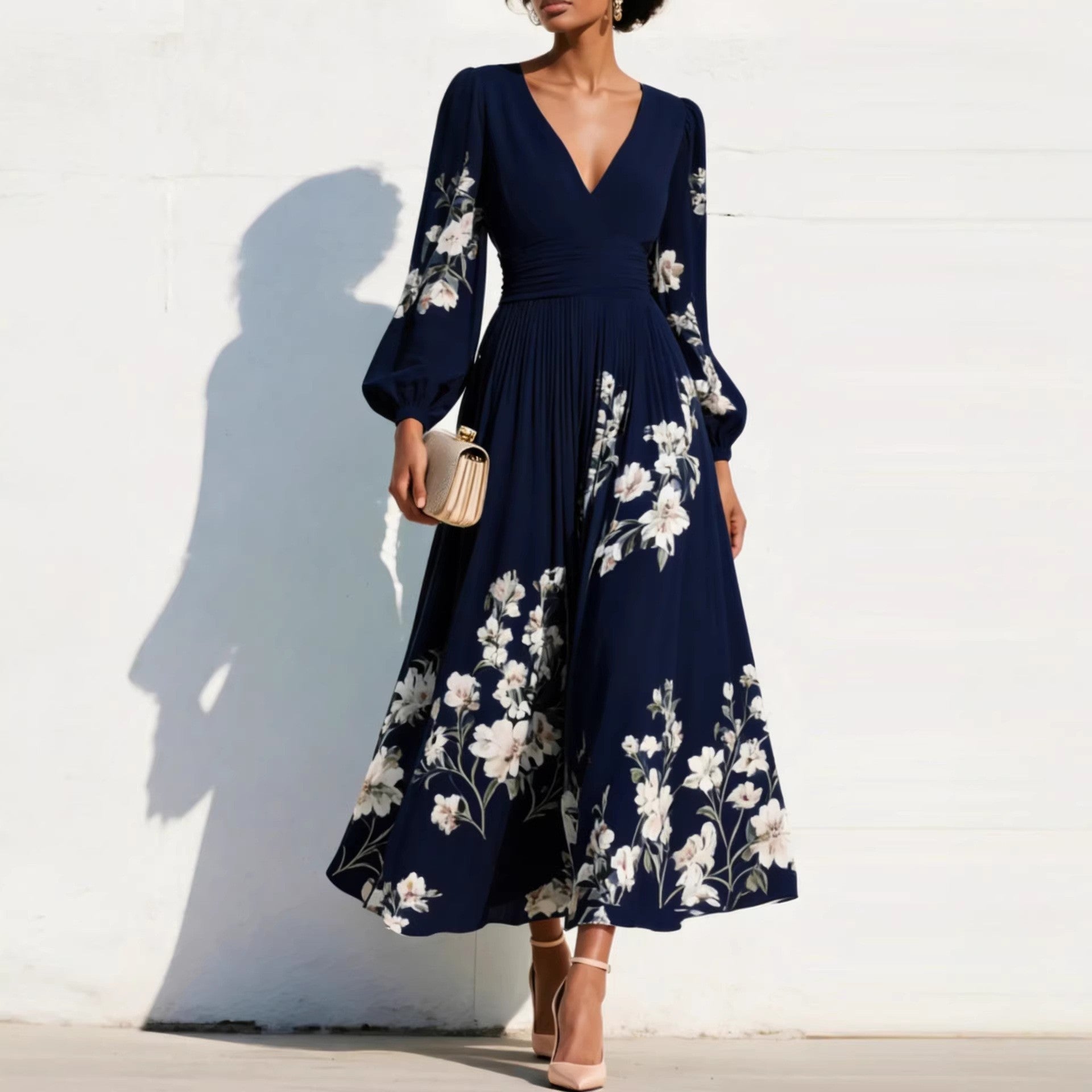 ELVENA™ | Puff Sleeve Midi Dress