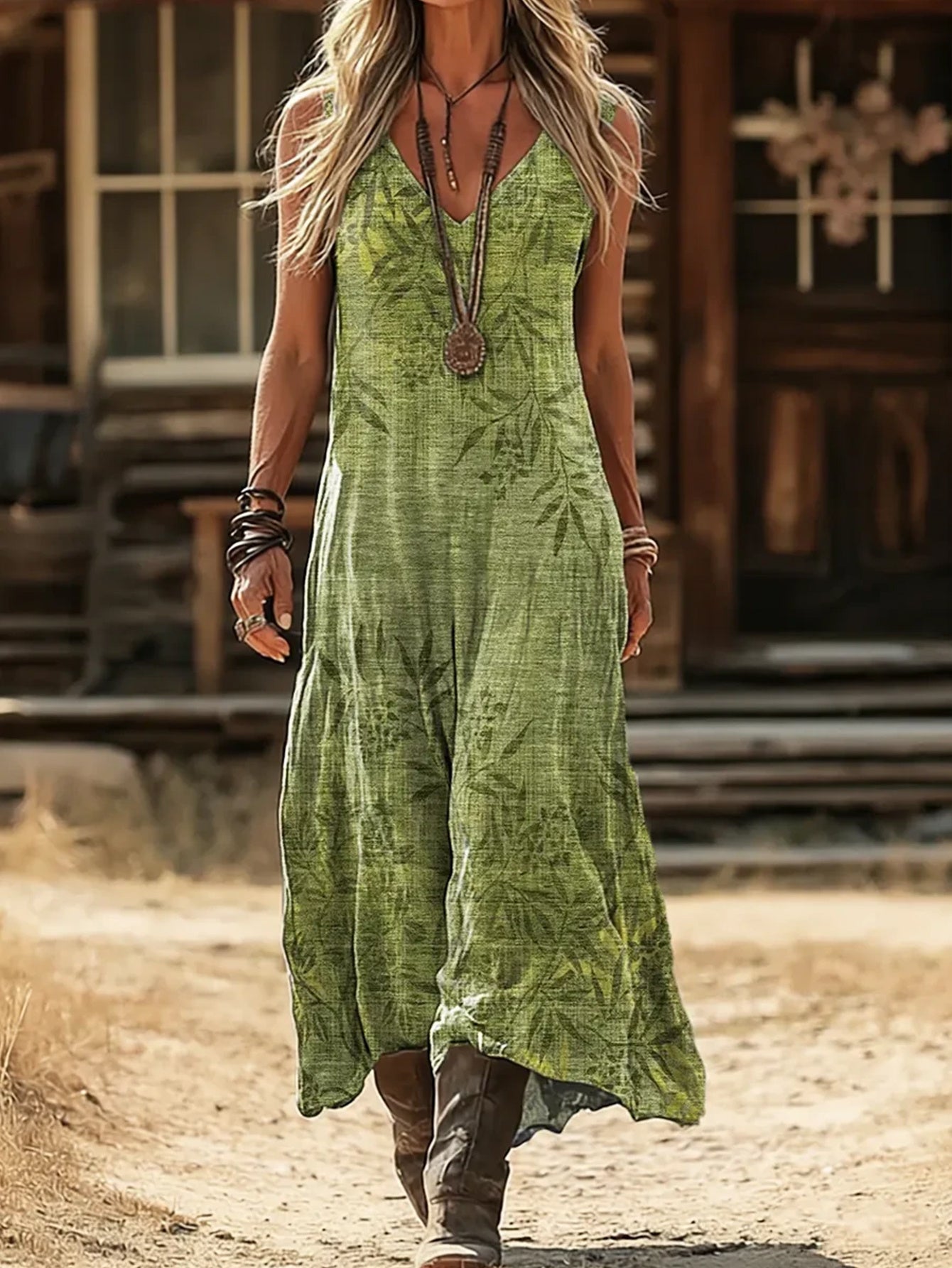 Berkley | Sleeveless Boho Print Dress