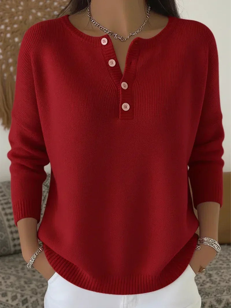 Demi | Henley Button-Up Sweater