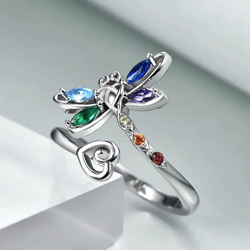 Vintage Dragonfly Adjustable Ring