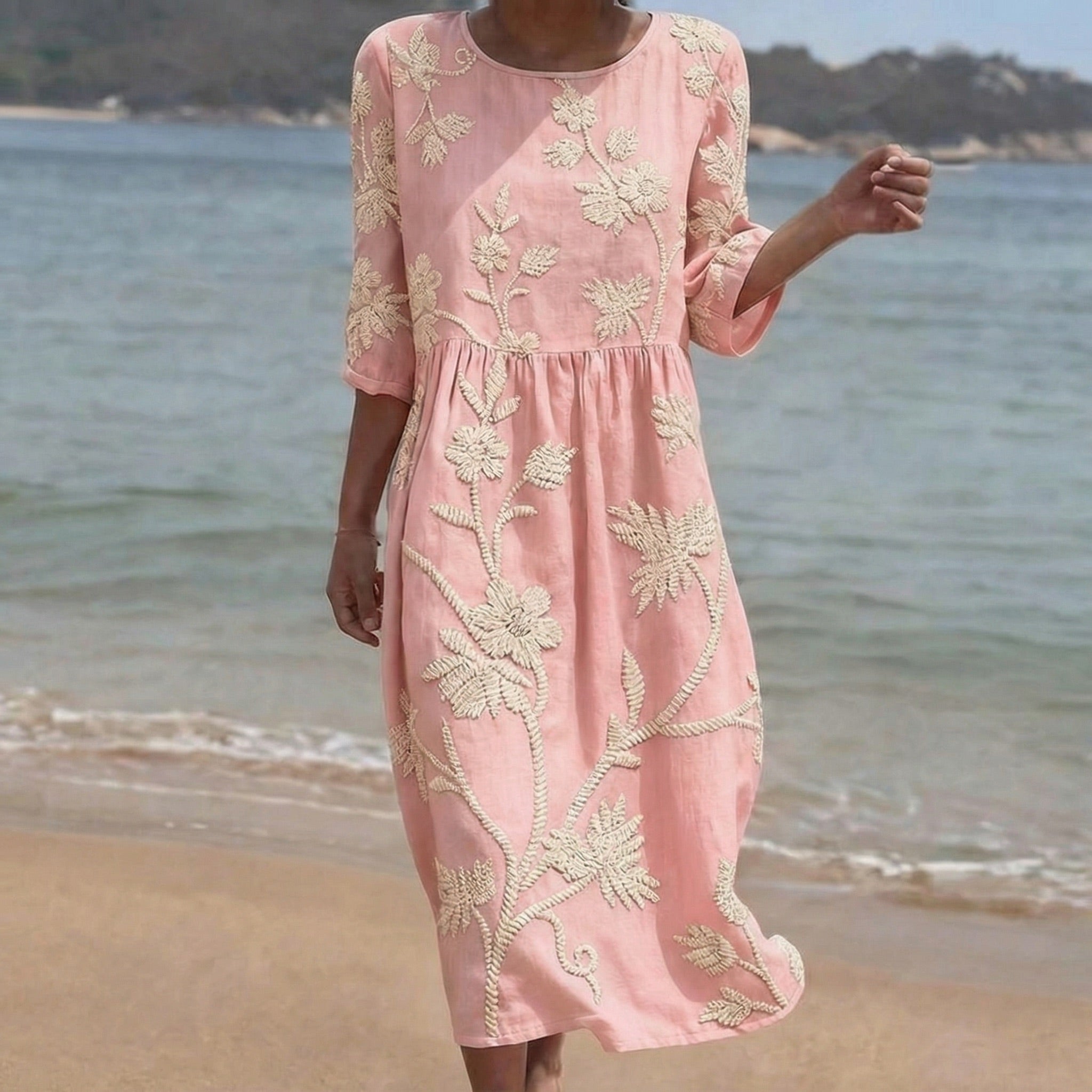 Savannah Embroidered Midi Dress