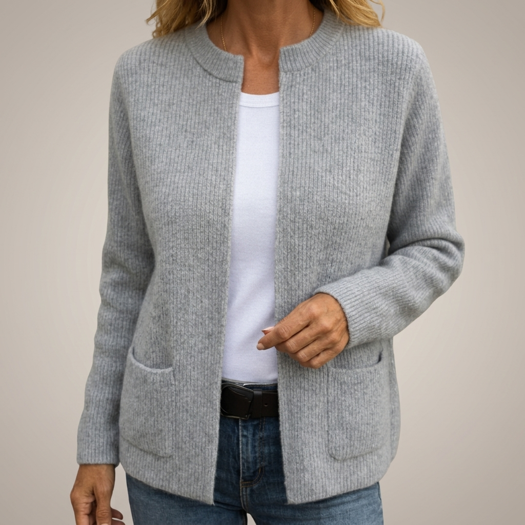 Diane | Soft Zip-Front Knit Cardigan
