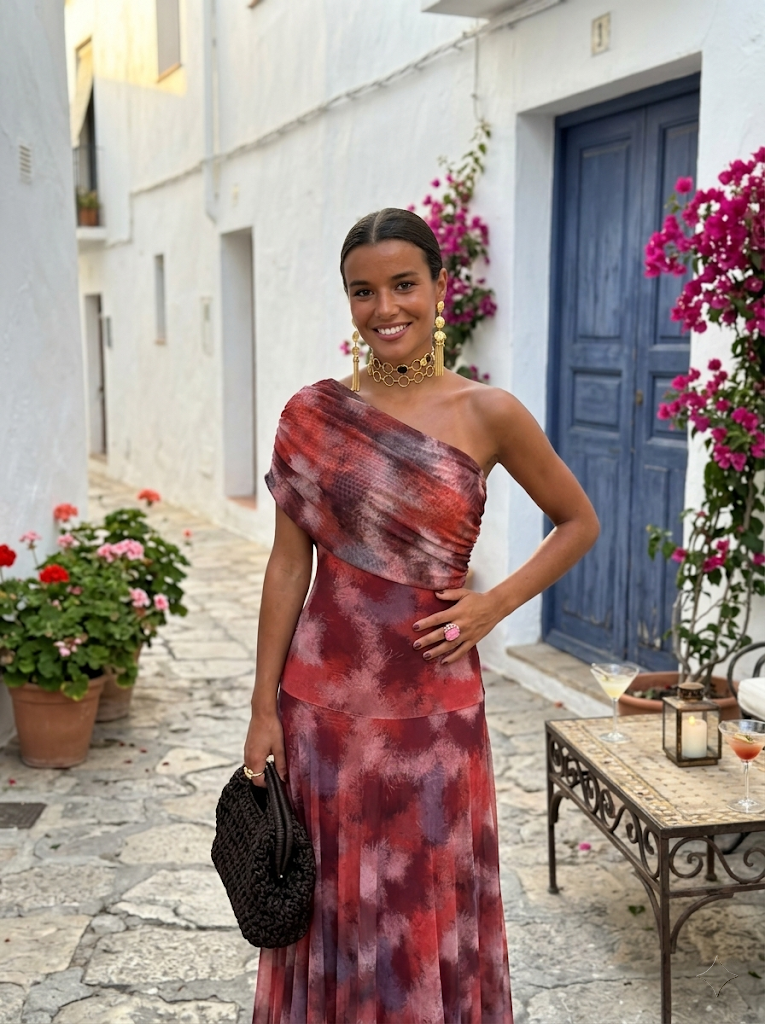 ELVENA™ | One-Shoulder Print Maxi Dress