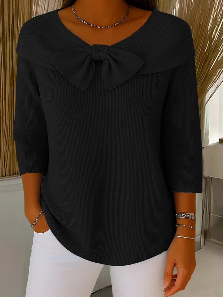 Bree | Bow Sweater with Round Neckline