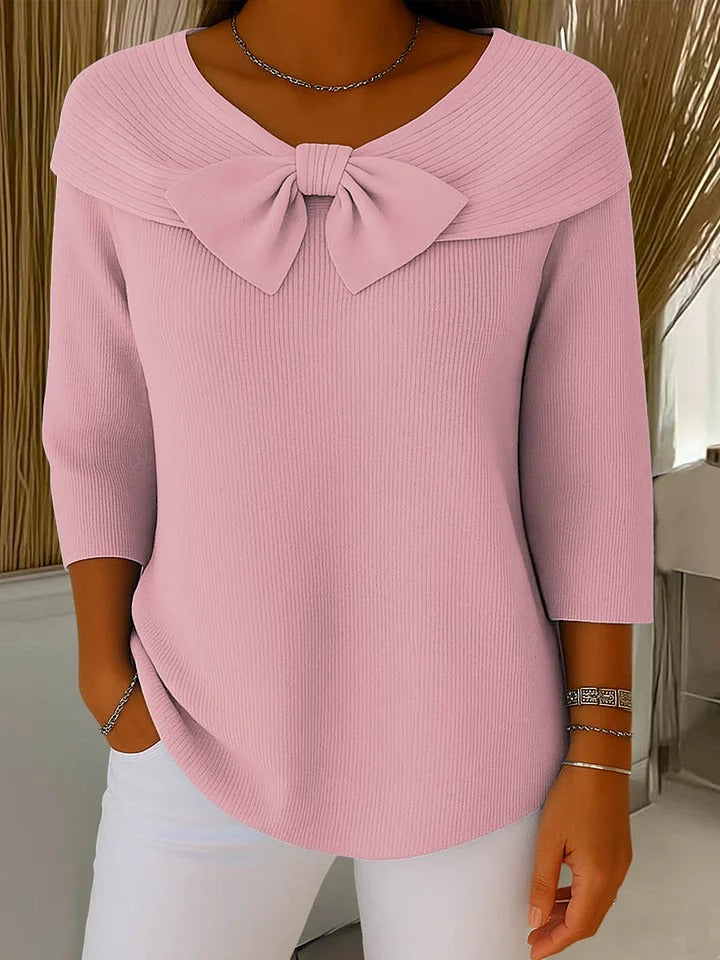 Bree | Bow Sweater with Round Neckline
