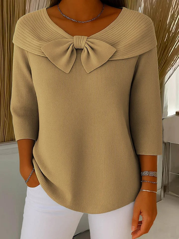 Bree | Bow Sweater with Round Neckline