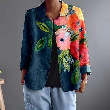 Delphine | Painterly Poppy Print Shirt