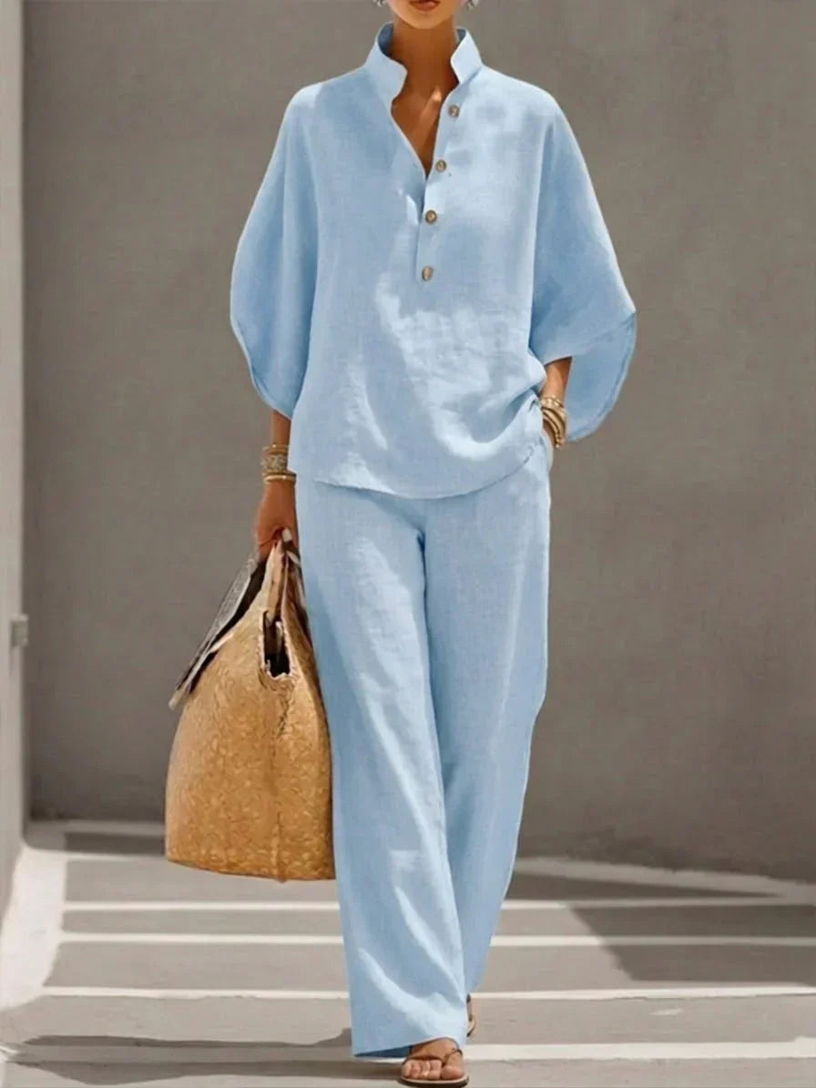 Maribel™ | Two-Piece Set with Batwing Sleeves and Wide Pants