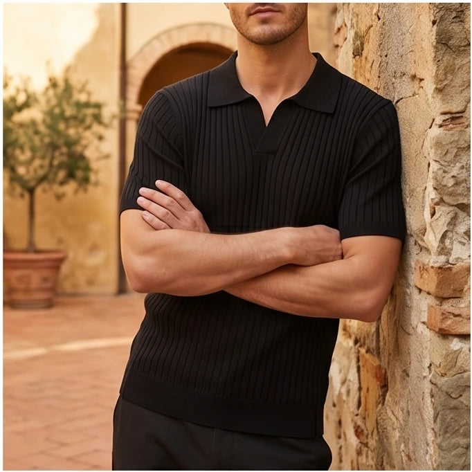 Lennox Ribbed Knit Polo