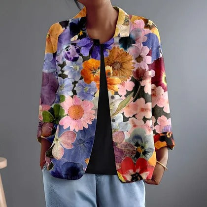Marguerita | Relaxed Floral Print Button-Front Blouse